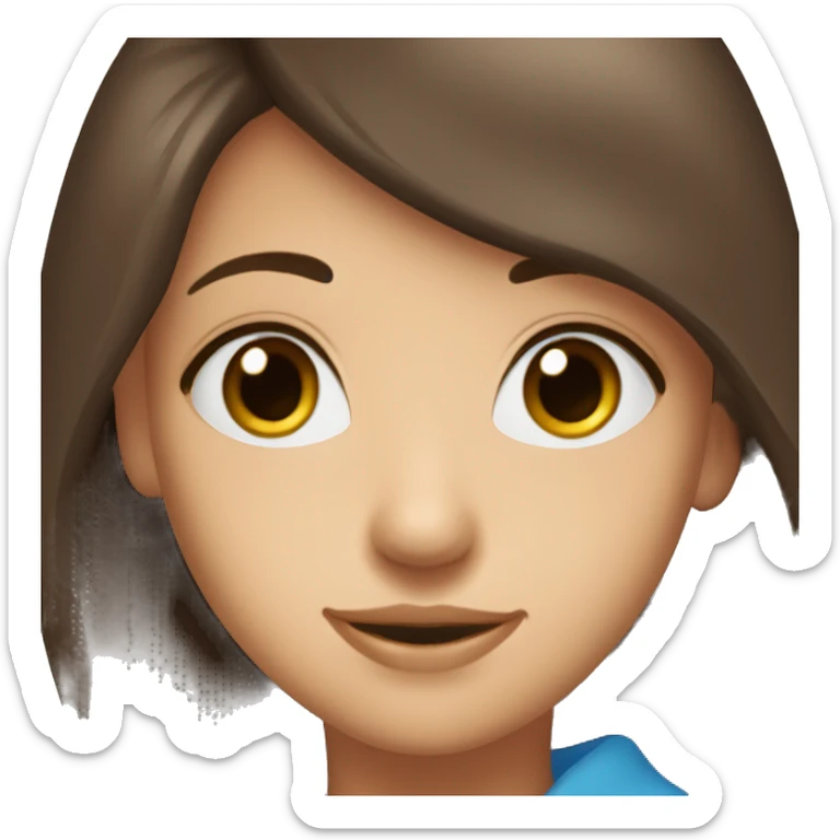 jeune demoiselle de 16ans brune avec les yeux blue qui souris sticker