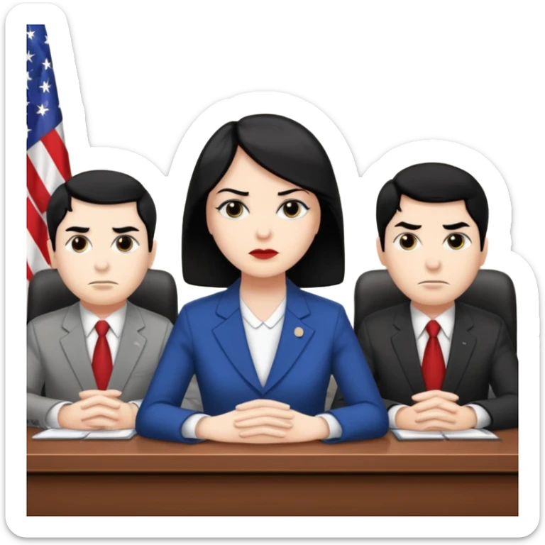 congressional meeting of people with black hair and white skin sticker