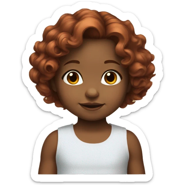 2 year old Baby girl with shoulder length curly auburn hair  sticker