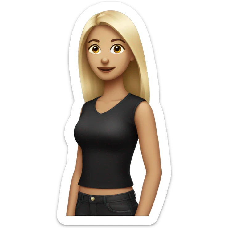 girl in black shirt sticker