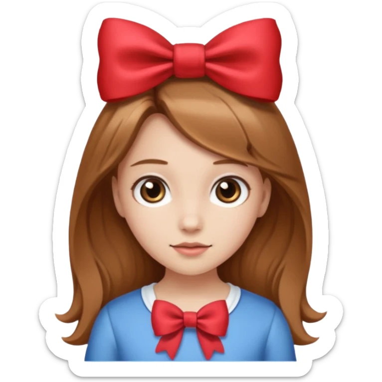 Девушка с русыми волосами и бантиком 🎀 sticker