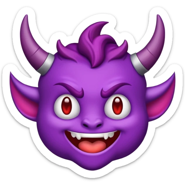 Crear un emojis de un 😈 con diseño y la frase Grupo los descarriados sticker