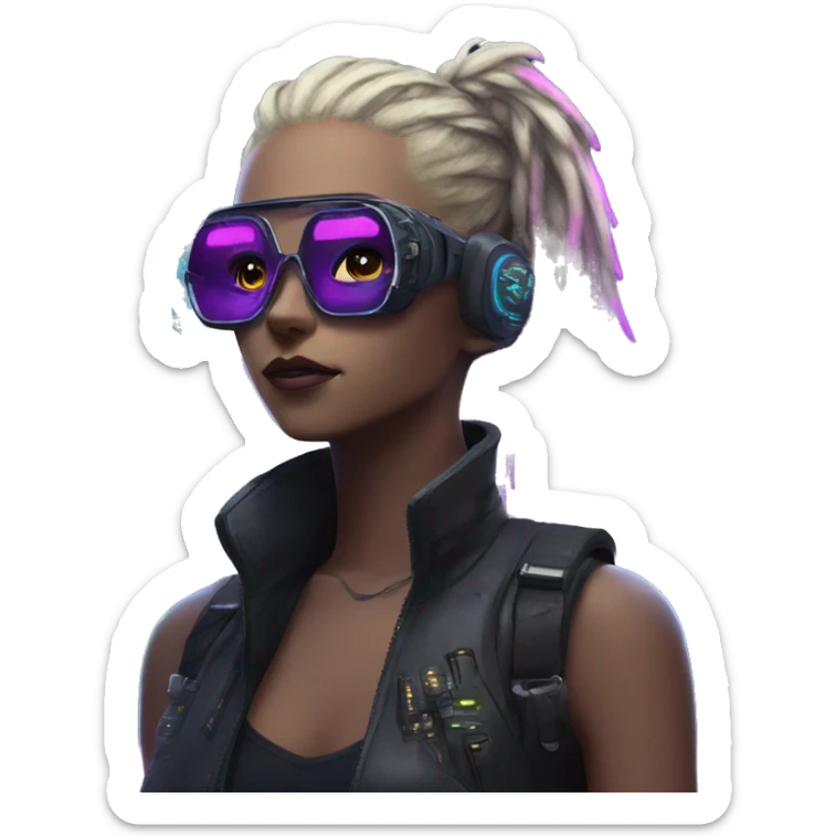 cyberpunk inspired futuristic city with neon lights and a skyline sticker