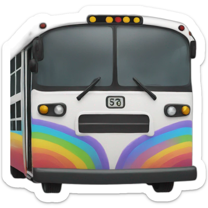 Bus rainbow sticker