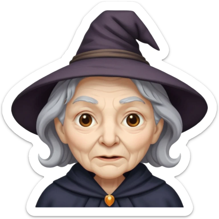 black old witch sticker
