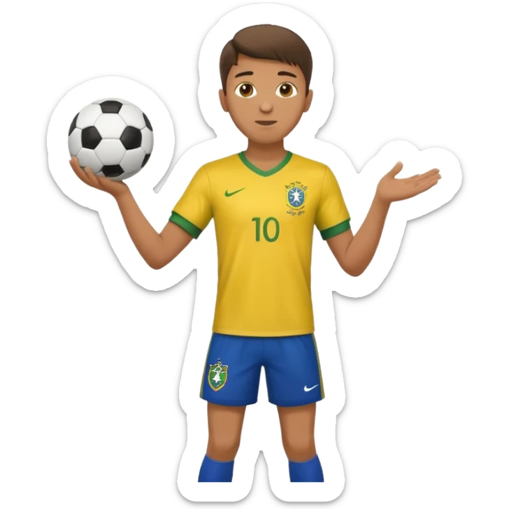 A guy juggling a soccer ball with a brazil fc shirt on sticker