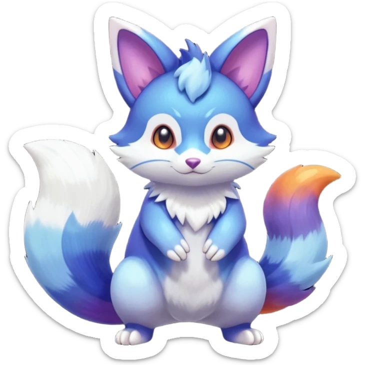 Shiny Exotic Colorful Nebula-Gradients Furret-Meowstic-Zangoose-Hybrid (Full body) sticker
