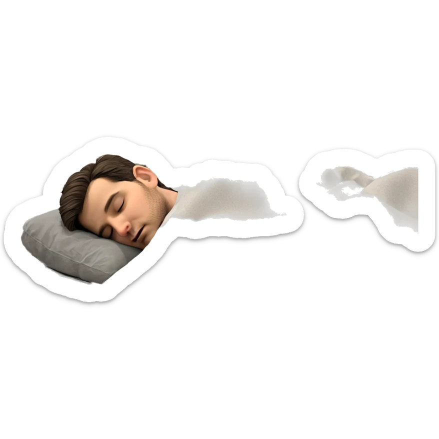 peaceful sleep of a boy sticker