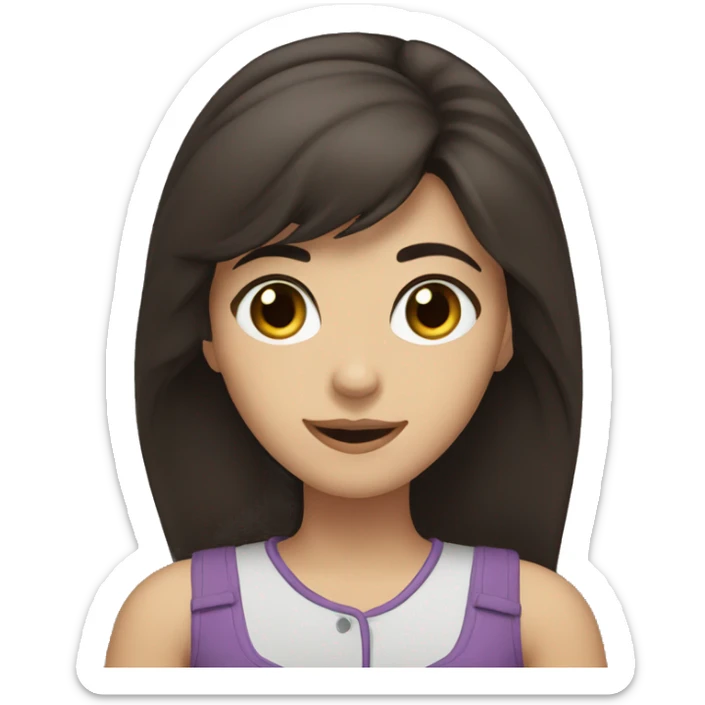 Turkish teen girl with dark hair and dark brown eyes waving hi standing sticker