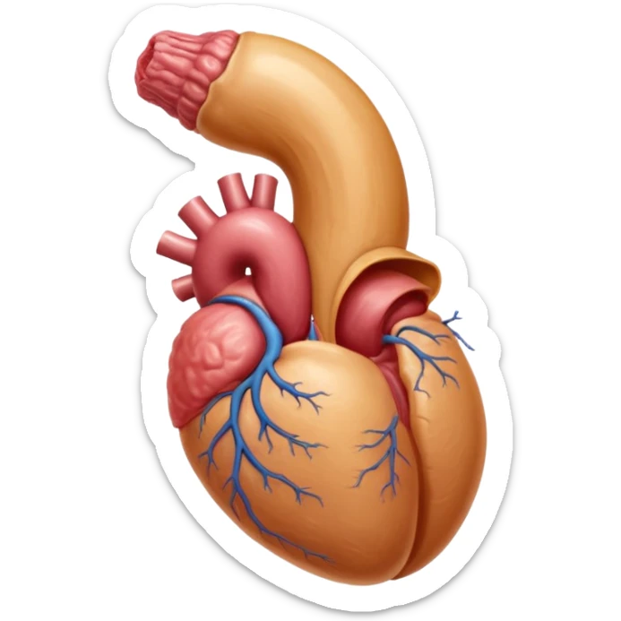 Veiny tan-colored male reproductive organ entering a moist vagina with parted lips sticker