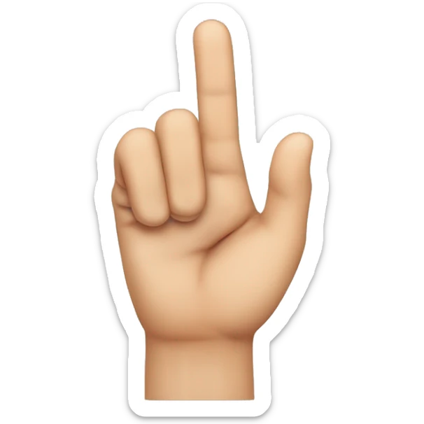 hand sign índice y pulgar derechos, meñique anular y medio doblados sticker