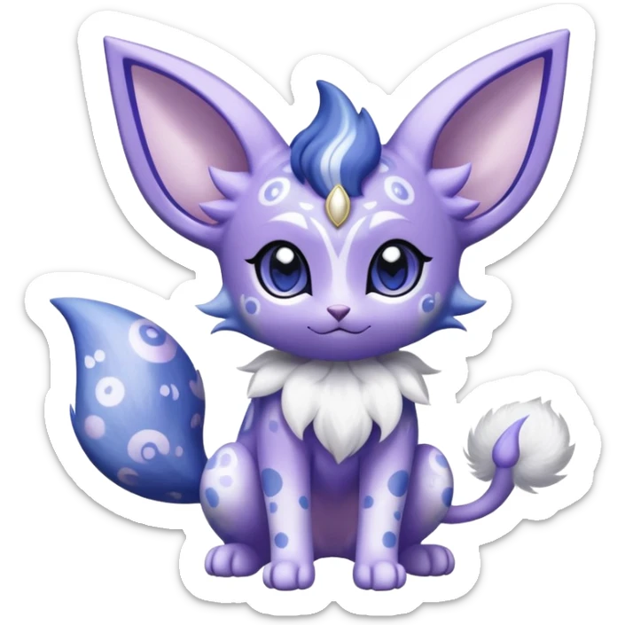 Shiny Exotic Cute Adorable Majestic Espeon-Espurr-Meowstic-Hybrid-Creature with pattern-markings sticker
