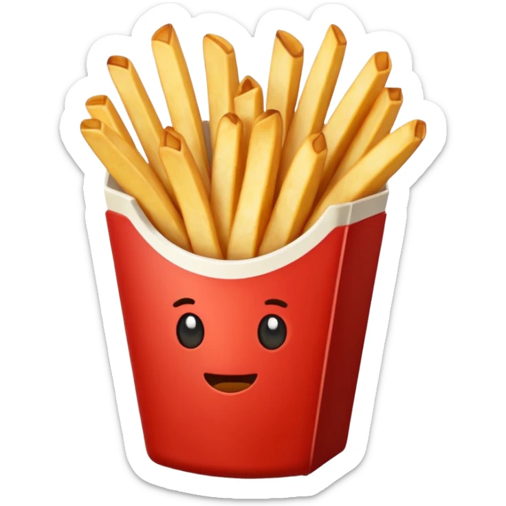 serving of french fries with mayo and ketchup sticker