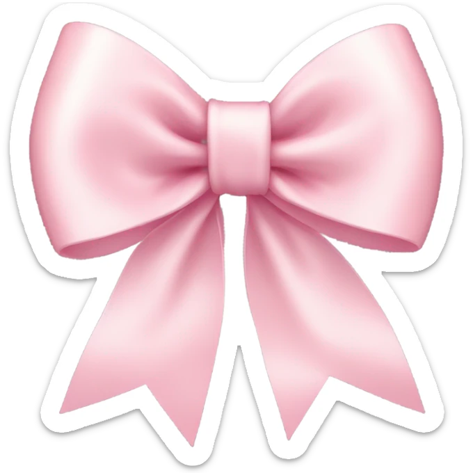 light pink ribbon bow sticker