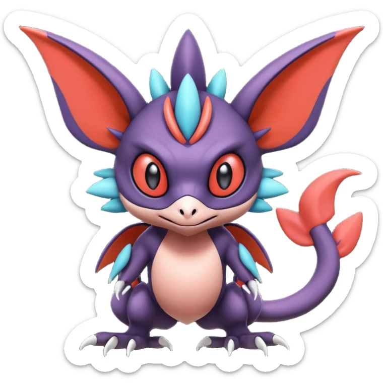  exotic tropical cyber-Litten-Noivern-Stitch-Noibat-Trico-Fakémon-Pokémon-Vernid-creature sticker