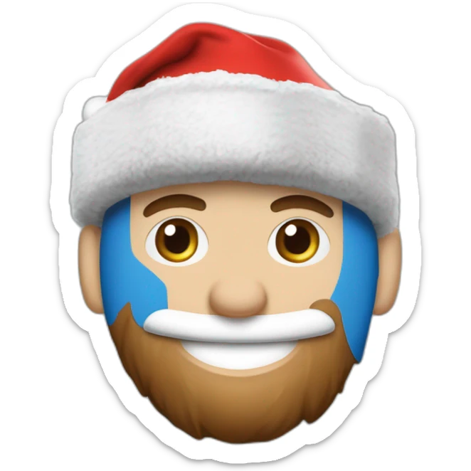 messi levantando la copa del mundo con un gorro de papa noel puesto y que solo se vea la cara sticker