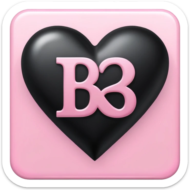 Black heart with the letters B&N in the middle of it and make the letters pink  sticker