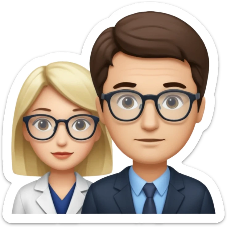 Perfect love. Psychologist girl and a futurologist man sticker