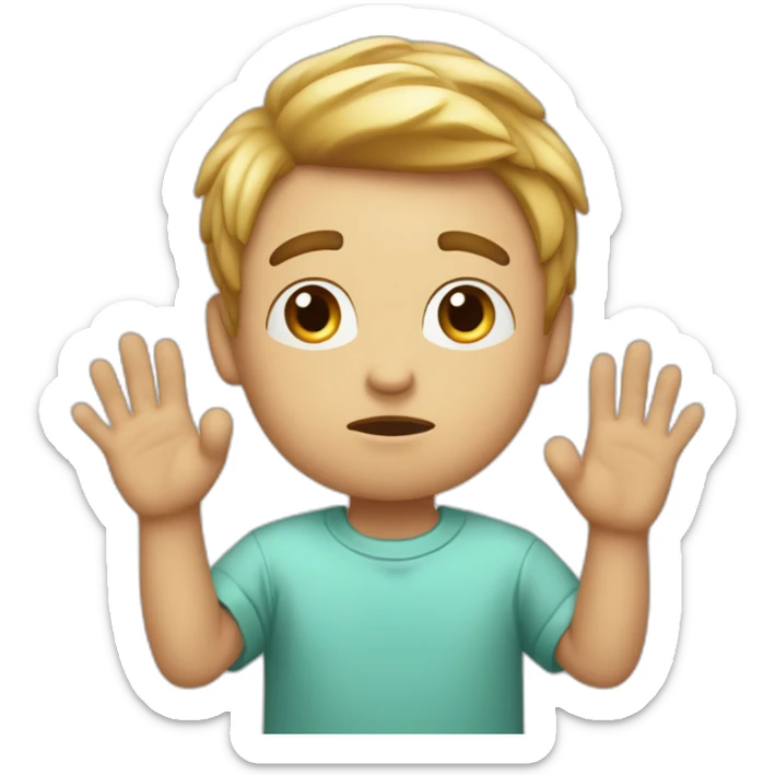 It was not me, I am innocent confused nervous little man raising palms up in surrender and staring sticker