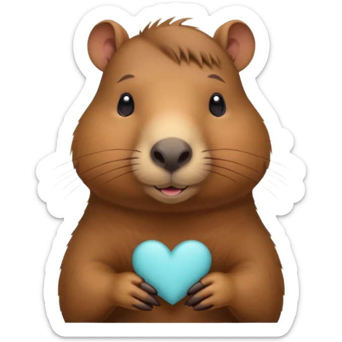 Capibara tierno enamorado sticker