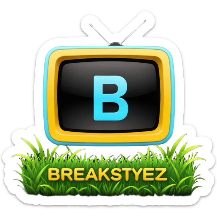 un gif texte qui défile  "BREAKSTYLEZ TV"  change de couleur sur fond noir sticker