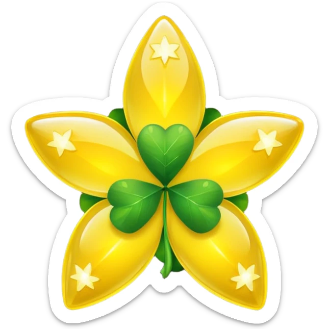 real cosmos star, but with clover, to make star look like lucky star, but main point is star, make it more star like real star emoji sticker