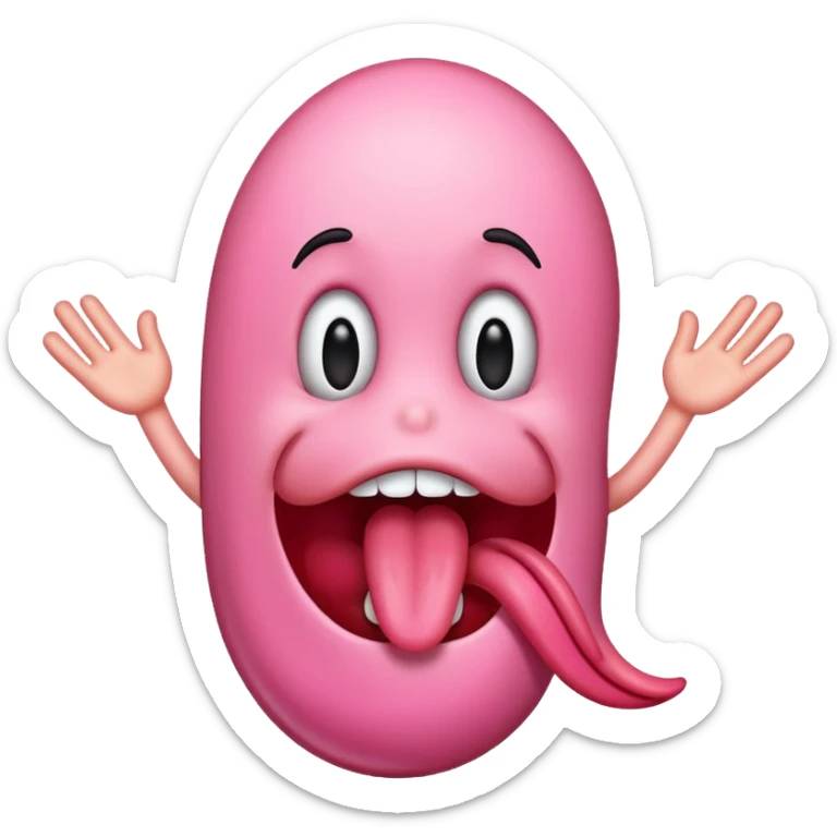😝 emoji but the pink long tongue but be shaking to the sides  sticker