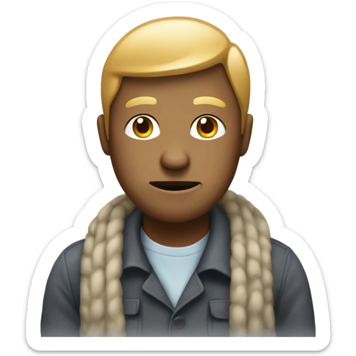 Create a emoji of a person involved in a telephone scam, conveying a sense of deception and manipulation, paying attention to details of facial expressions, clothing, and surroundings. sticker