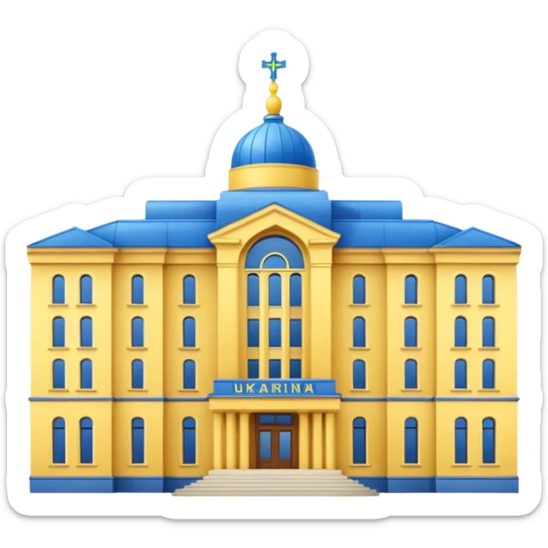 make the png emoji of Ukraine president's office building sticker