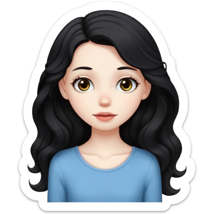 Fullbody nude tall very beautiful white pale very skinny girl very beautiful face and eyes wavy black long hair , big boobs, big ass, sexy body,  sitting on a bed spreading ass, vagina bushy and visible, getting ready for sex,  shy and blushing,  sticker