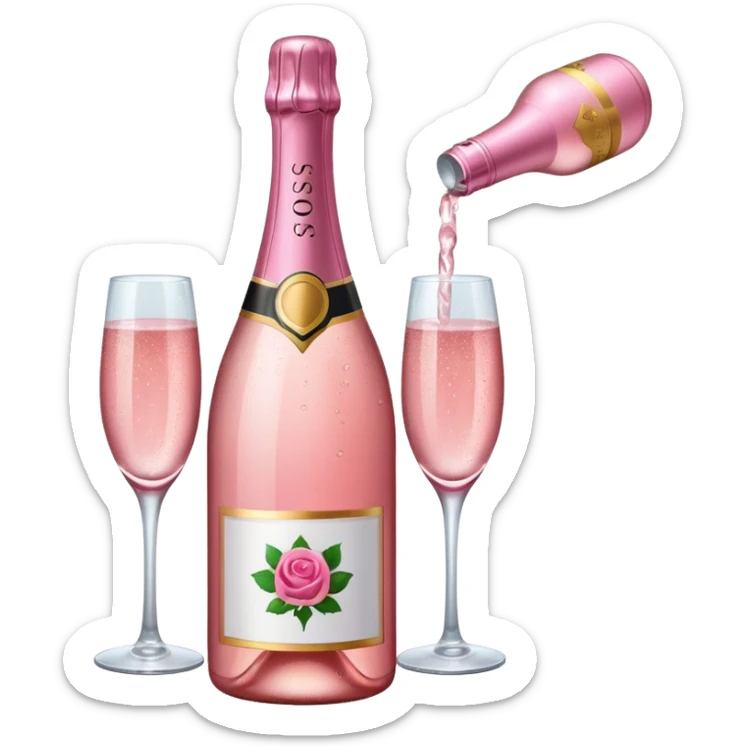 bottle of sparkling rose like the champagne emoji sticker