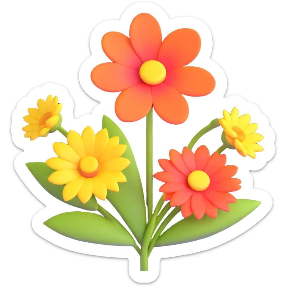 beautiful flower sticker