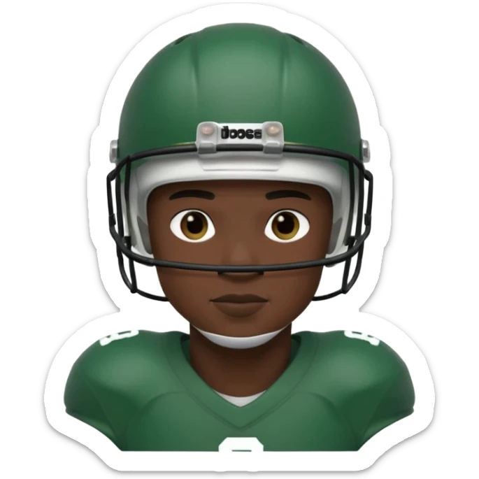 College football player helmet in dark green color ( black player ) sticker