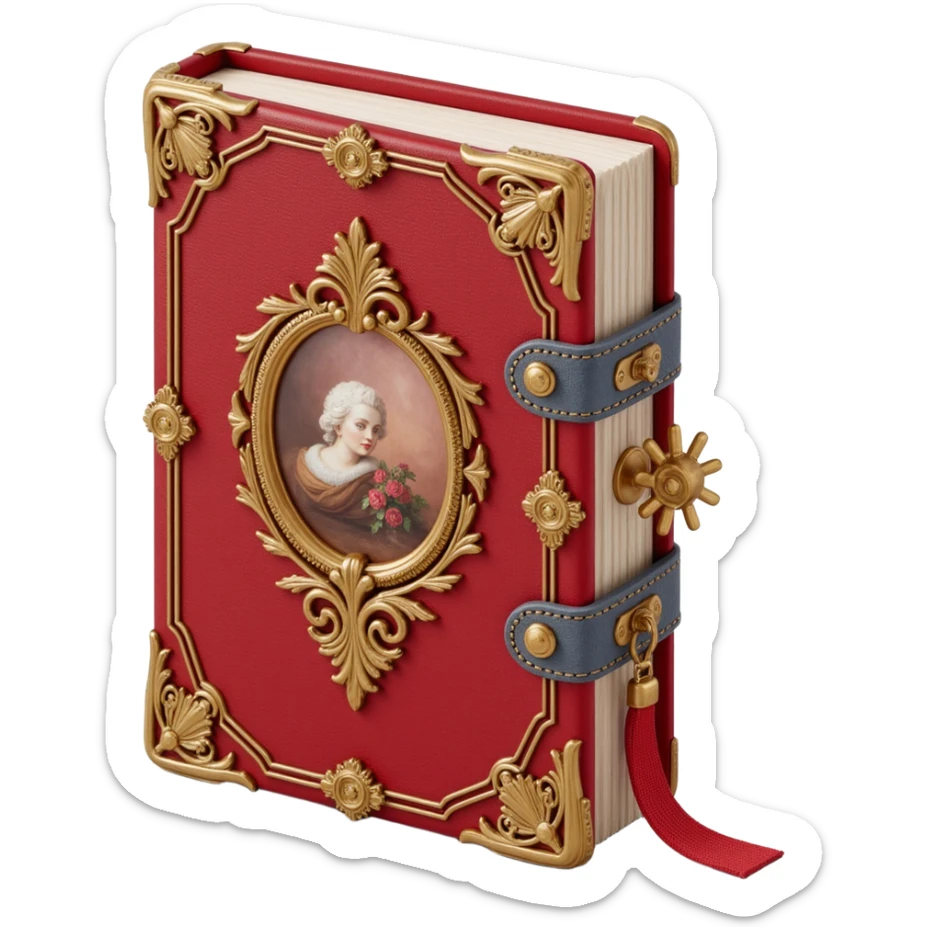 coquette rococo closed hardcover journal sticker
