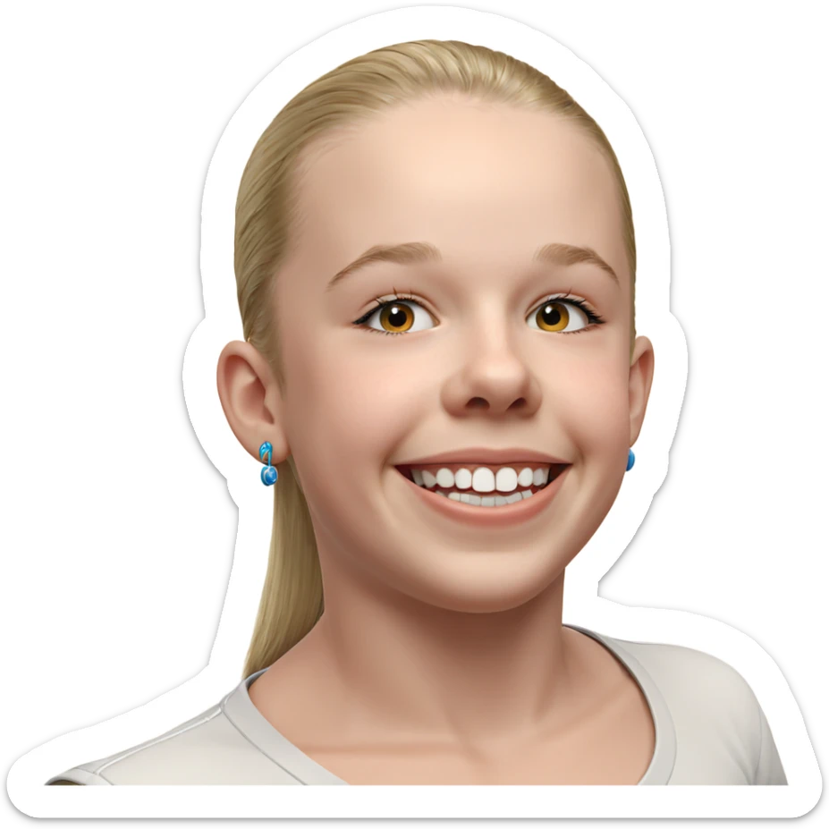 smiling boy wearing earrings sticker