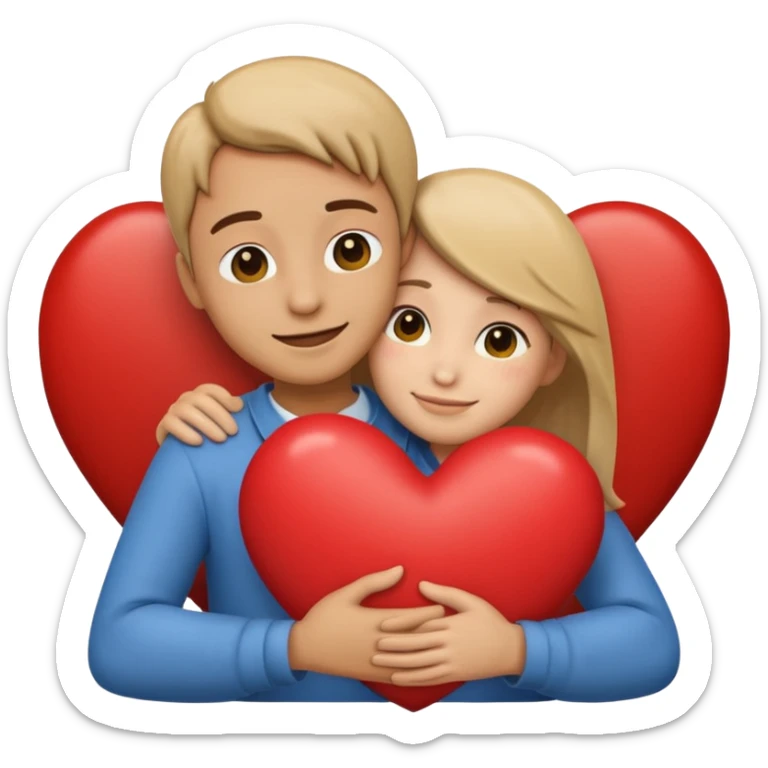 make an emoji of hugging a heart, one person. it's supposed to show a level of gratitude sticker