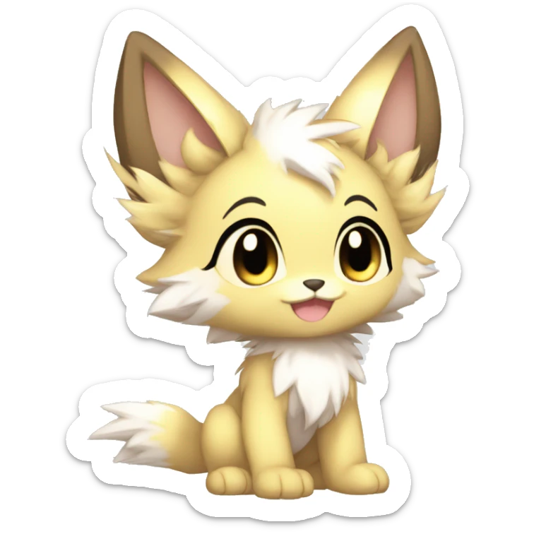 shiny anthro sparkle-furry fur-sona chibi Fakémon-hybrid full body sticker