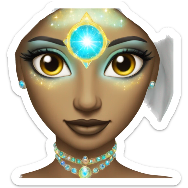 Pleiadian radiant glowing diva woman female third eye sticker