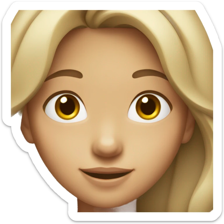 girl with medium hair with close eyes and angle ring on her head smile without showing teeth sticker