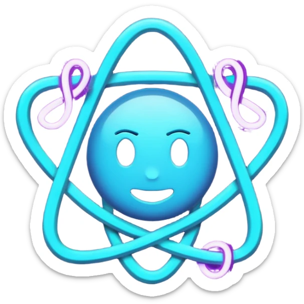 futuristic minimalistic emoji icon, glowing letters "SANG" made of three neon lines merging together, representing Storm, Atom and NoizeGames, neon purple (#8B5CF6) and cyan (#00E0FF) glow, dark tech background, unity and energy vibe, 1:1 aspect ratio sticker