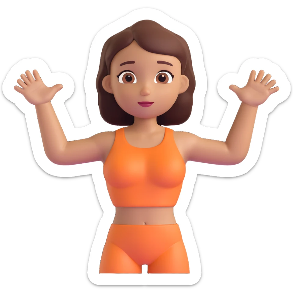 Slightly increase the volume of the upper body of the girl, spread them far apart from each other, make the skin color the same for both characters, keep the cartoonish 3D style. sticker