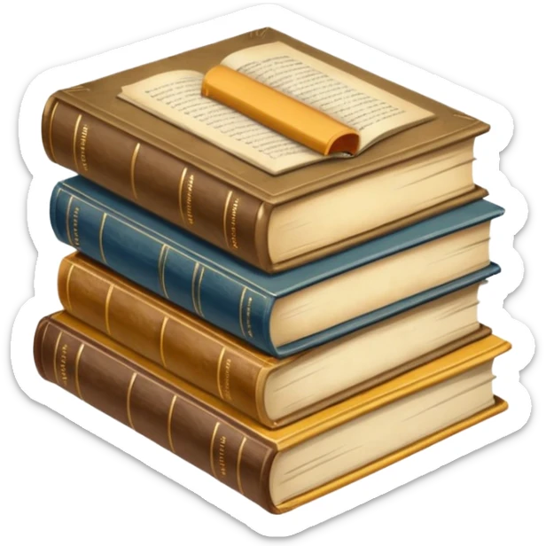 could they be a satck of known books but one of them is opened like at the bottom sticker