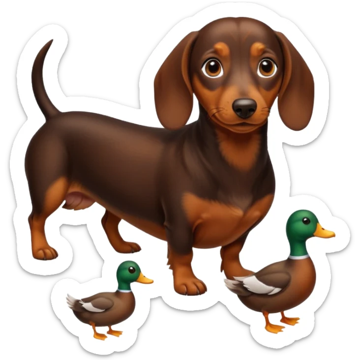 dachshundand ducks sticker