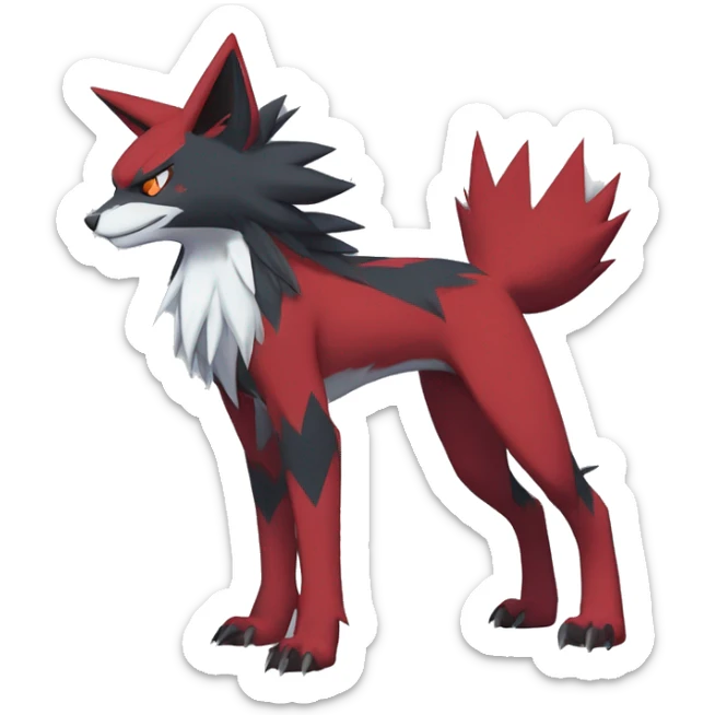 Edgy Cool Anthro Zoroark-Zangoose-Litten Punk Fakemon Full Body sticker
