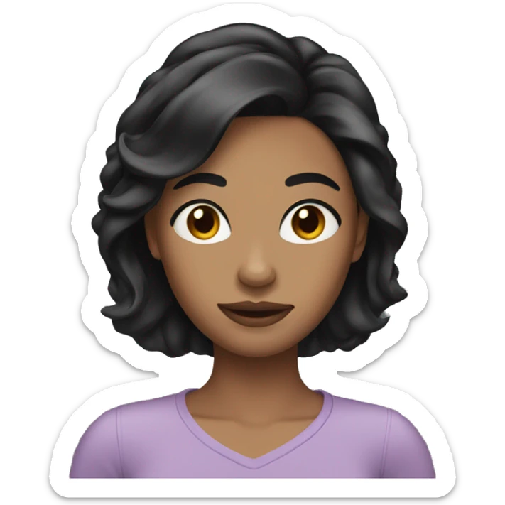 Woman Black Hair and side Part sticker