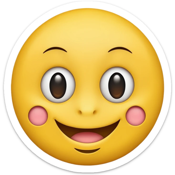 smile emoji where the eyes and mouth are very close together towards the center of the face sticker