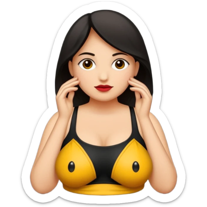 Quiero que crees un emoji tipo 🚷 Pero reemplaza a la persona por una silueta de una mujer obesa sticker