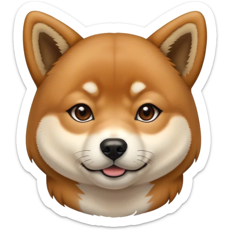 Shiba inu dog girl brown hair long sticker