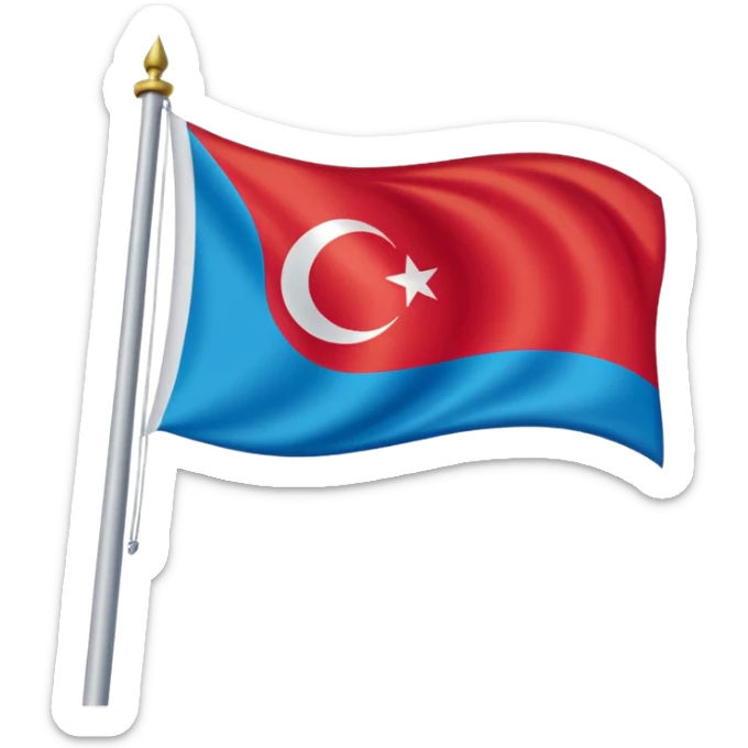 Doğu Türkistan Bayrağı+Türk Bayrağı+Azerbaycan Bayrağı sticker