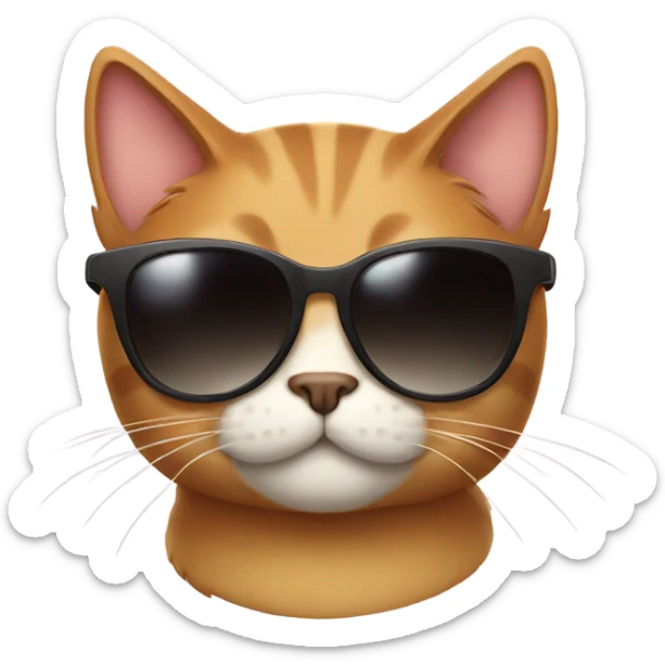 Cat with sunglasses sticker